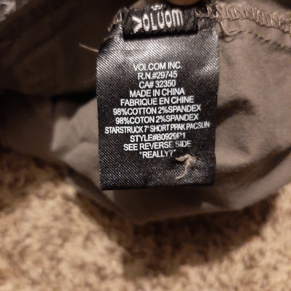 Taupe/Grey Volcom Khaki Style Shorts - Picture 5 of 6